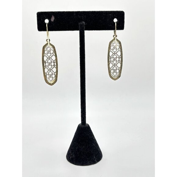 Kendra Scott Gold Filigree Drop Earrings - Picture 5 of 7